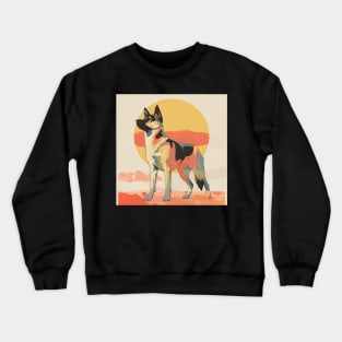 Norwegian Elkhound in 80's Crewneck Sweatshirt